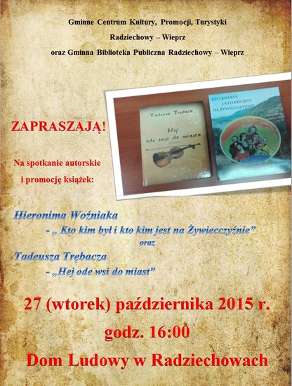 Zaproszenie na spotkanie autorskie i promocję książek