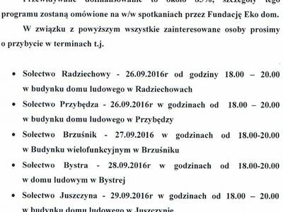 Informacja Wójta Gminy Radziechowy-Wieprz - dot. s...