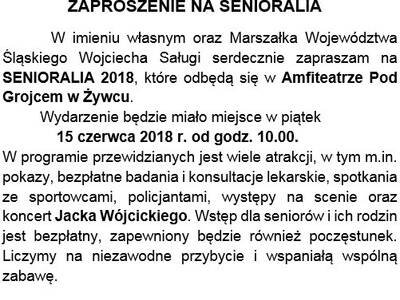 Obraz 2: ZAPROSZENIE NA SENIORALIA
