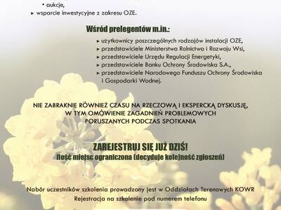 Obraz 3: Zaproszenie na Szkolenie pt. ''OZE – szan...