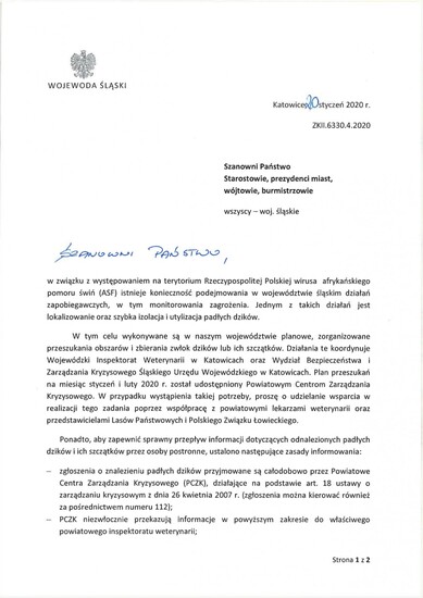 Zasady informowania ws. afrykańskiego pomoru świń