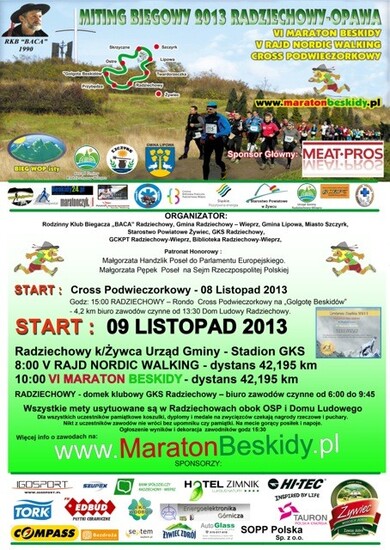 VI MARATON BESKIDY i V RAJD NORDIC WALKING już za 22...