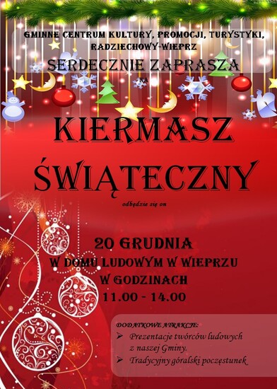 Zapraszamy na kiermasz świąteczny do Wieprza!
