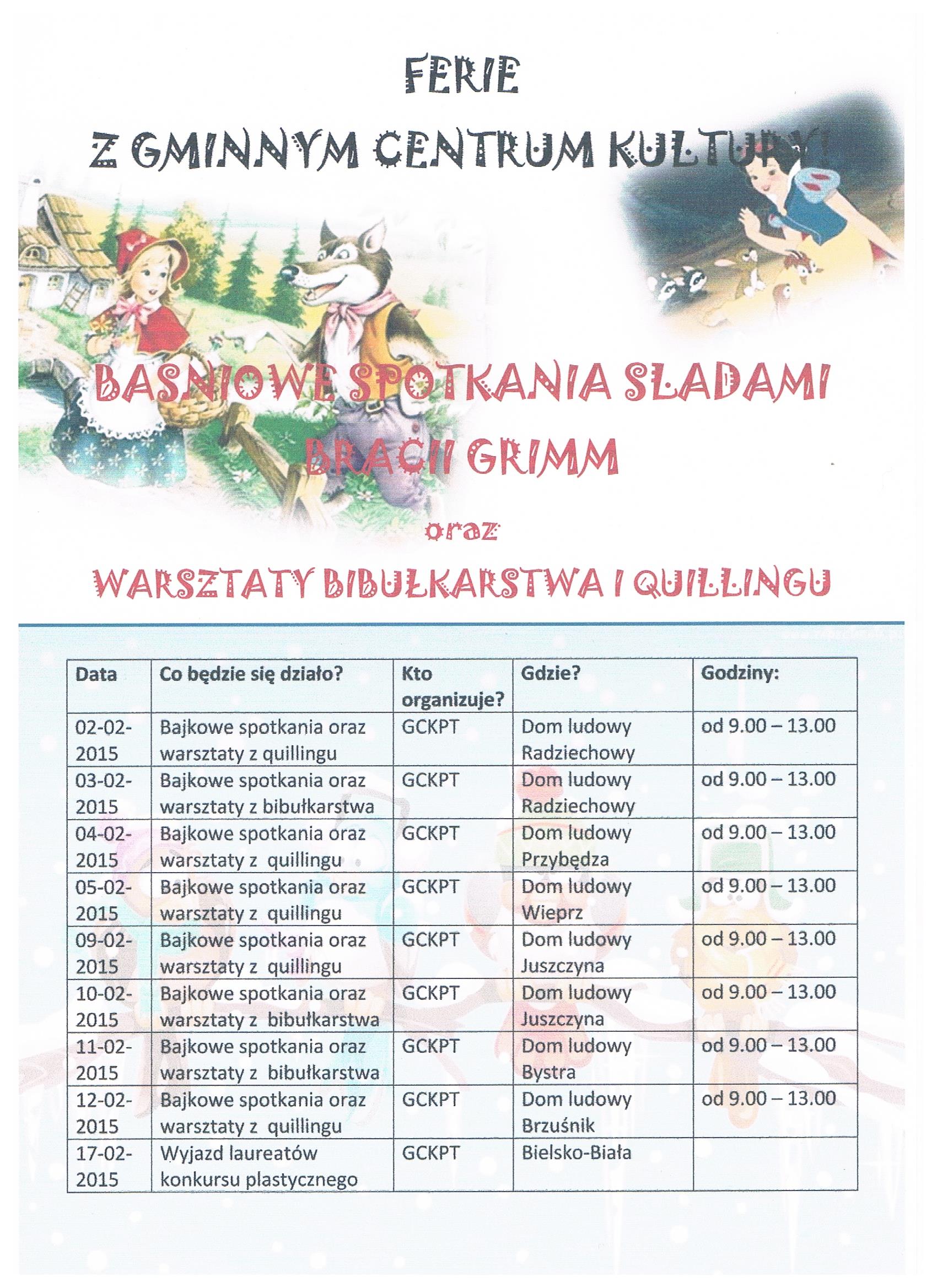 CO ROBIĆ W FERIE? - Zapraszamy na zajęcia!