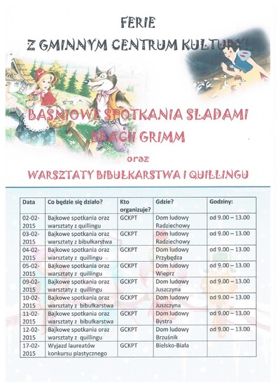 CO ROBIĆ W FERIE? - Zapraszamy na zajęcia!