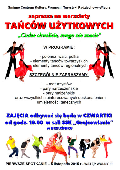 Zaproszenie na warsztaty tańców użytkowych