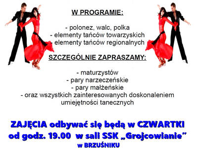 Zaproszenie na warsztaty tańców użytkowych