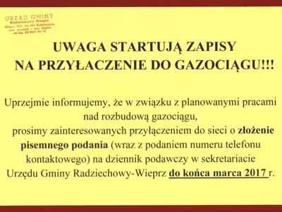 UWAGA! Startują zapisu na przyłączenie do gazociąg...