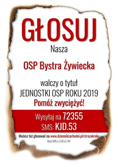Jednostka OSP roku - zagłosuj na OSP BYSTRA!