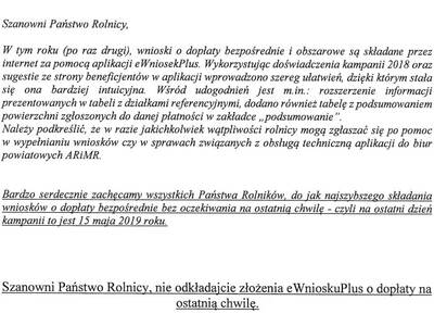 Komunikat Agencji Restrukturyzacji i Modernizacji ...