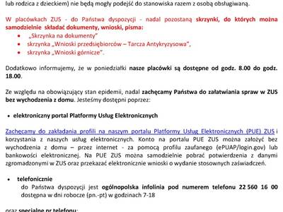 Obsługa klientów ZUS od 4 maja 2020 r.