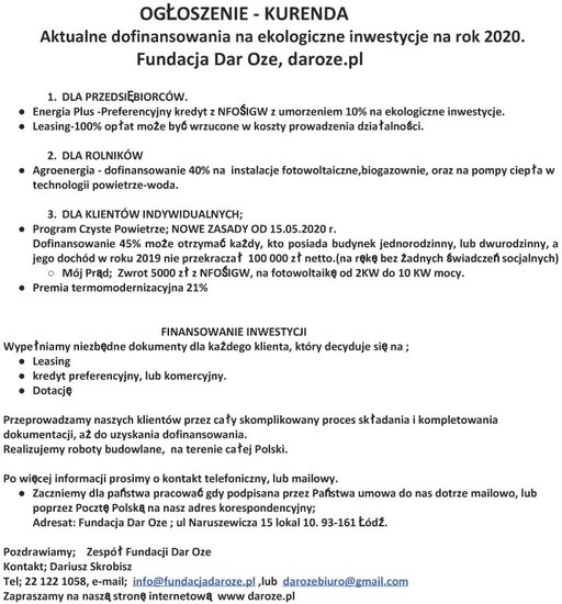 Aktualne dotacje na ekologiczne inwestycje dostępne...