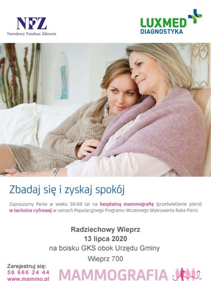 Wznowienie bezpłatnych badań mammograficznych przez...