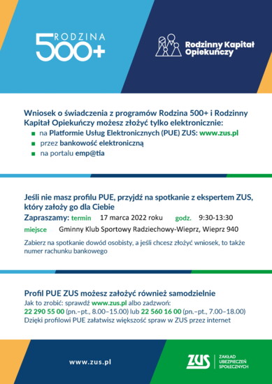 Świadczenie Rodzina 500+ i RKO - dyżur pracowników...