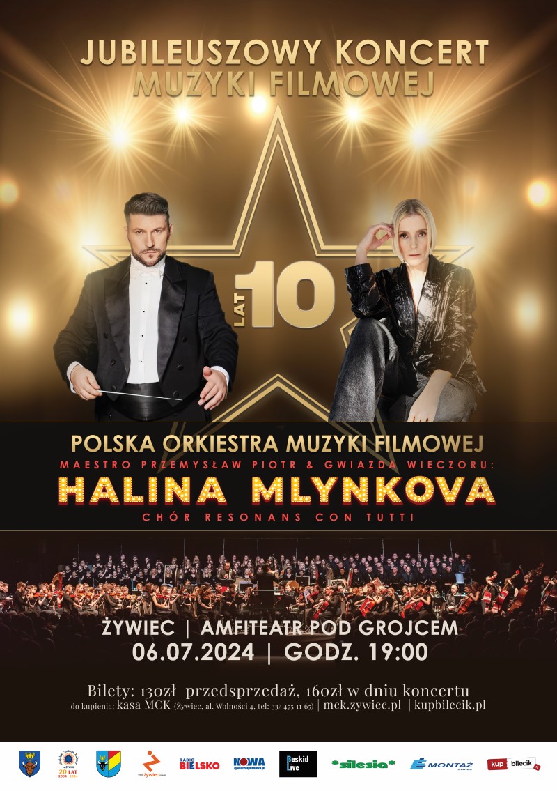 6 lipca 2024 na scenie amfiteatru Pod Grojcem: JUBILEUSZOWY KONCERT ORKIESTRY MUZYKI FILMOWEJ