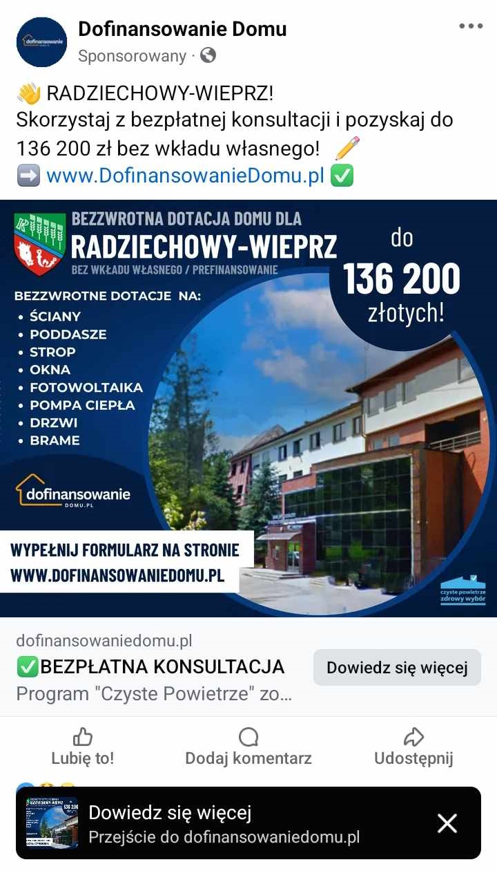 Urząd Gminy Radziechowy-Wieprz informuje, że nie ma nic wspólnego z aktualnie promowaną w Internecie...