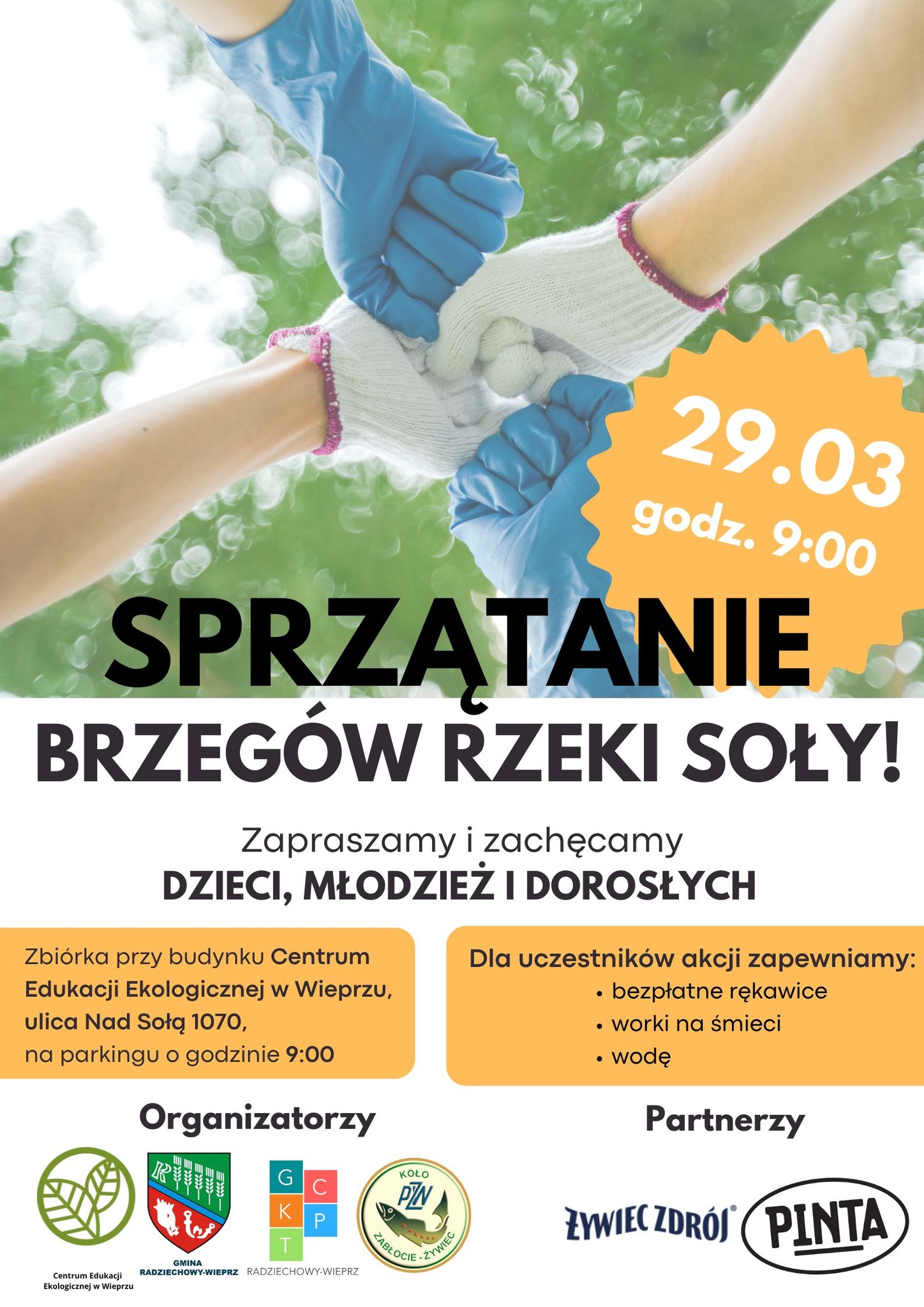 Sprzątanie brzegów rzeki Soły: sobota, 29 marca 2025 r.