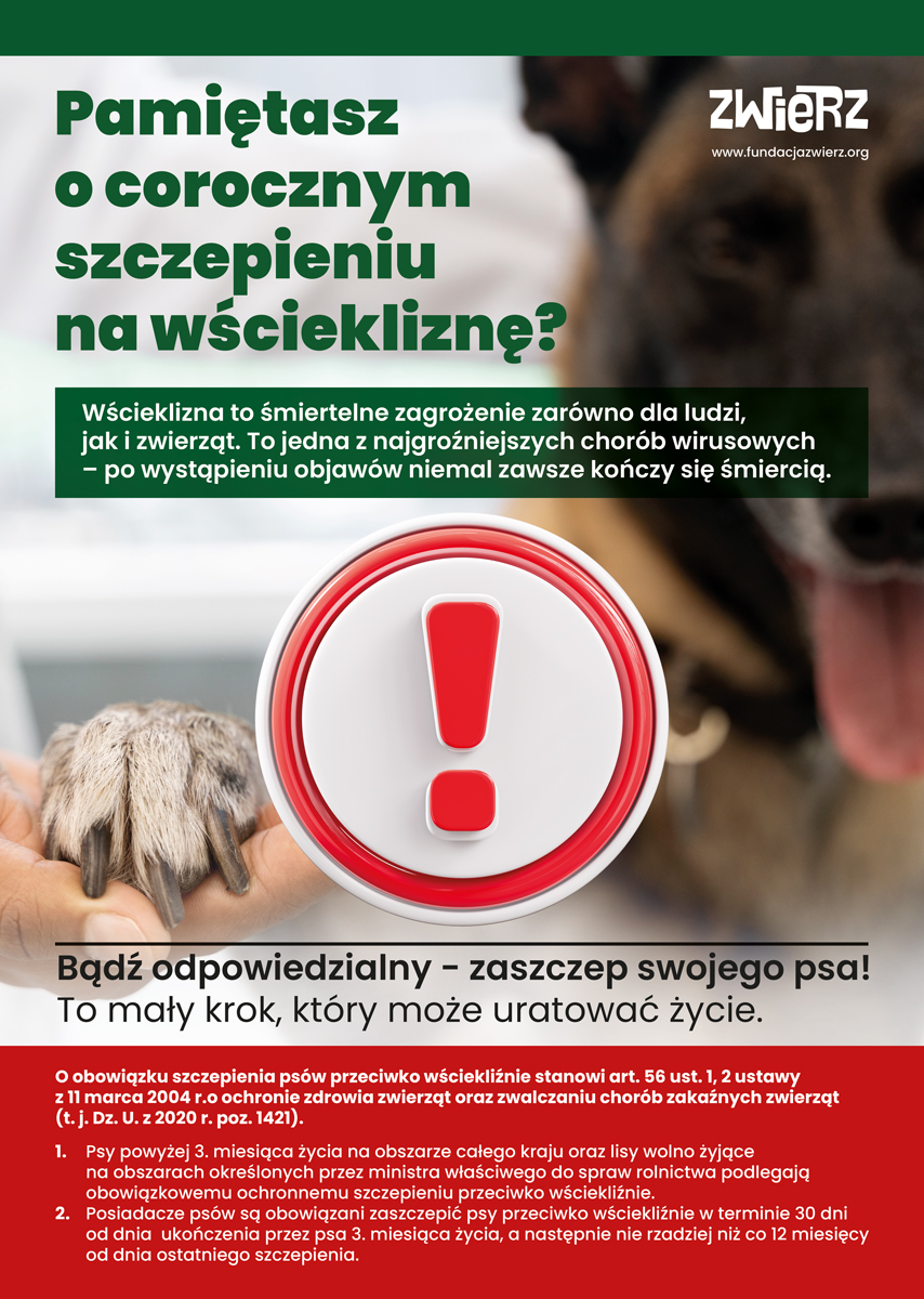 Wścieklizna - śmiertelne zagrożenie dla ludzi i zwierząt!