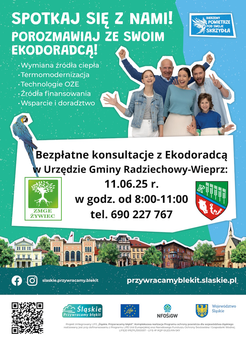 Dyżury Ekodoradcy dla mieszkańców gminy w Gminie Radziechowy-Wieprz