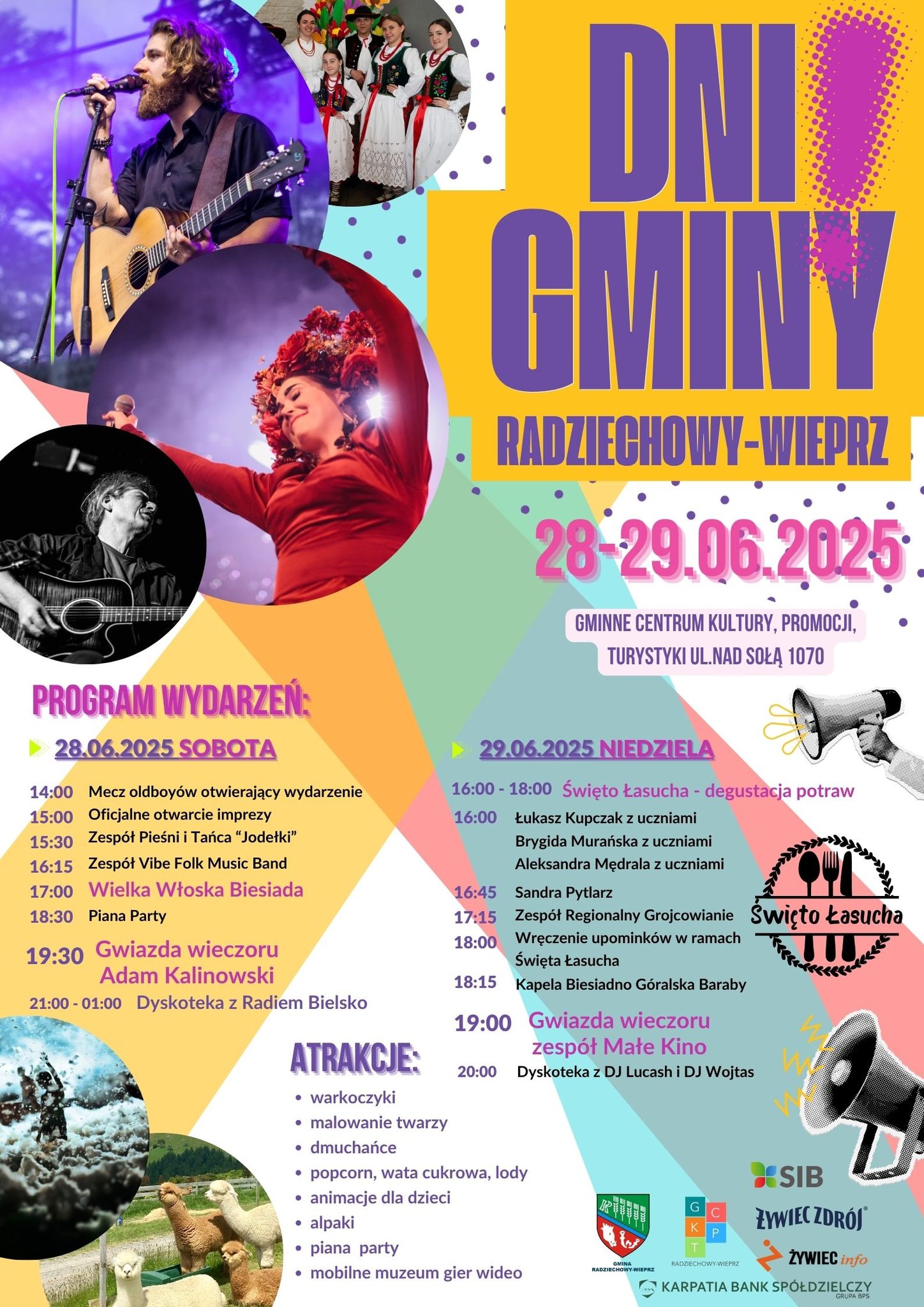 Zapraszamy: Dni Gminy Radziechowy-Wieprz: 28 i 29 czerwca 2025 r.