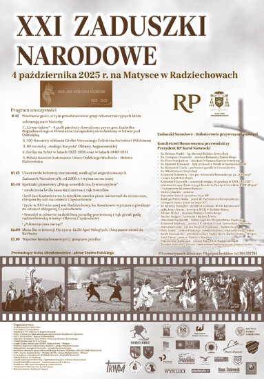 Zaproszenie na XXI Zaduszki Narodowe - 4 października...