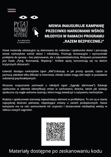 MSWIA inauguruje kampanię przeciwko narkomanii wśród...