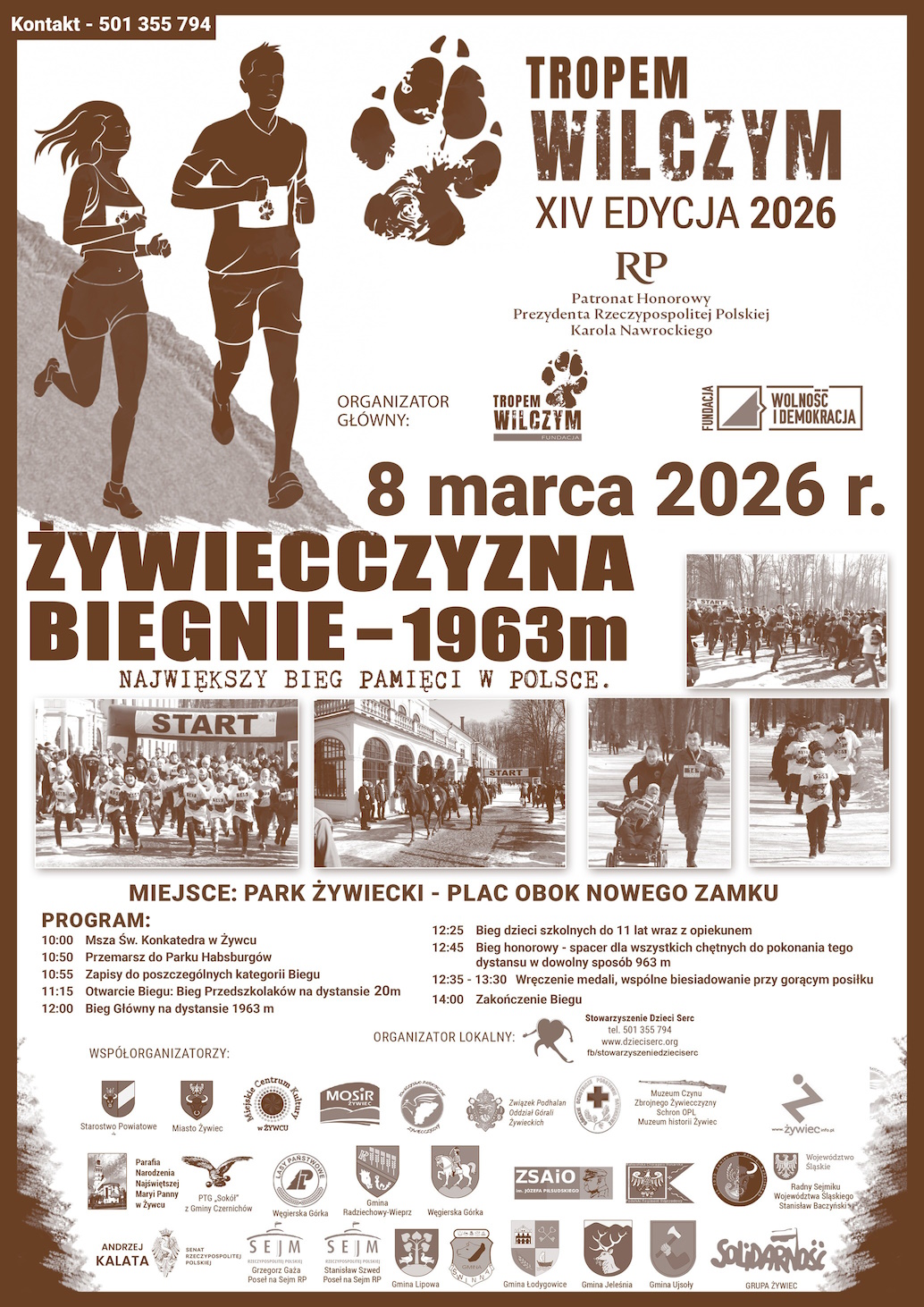 "Tropem Wilczym XIV Bieg Pamięci Żołnierzy Wyklętych" w Żywcu - 8 marca 2026 r.