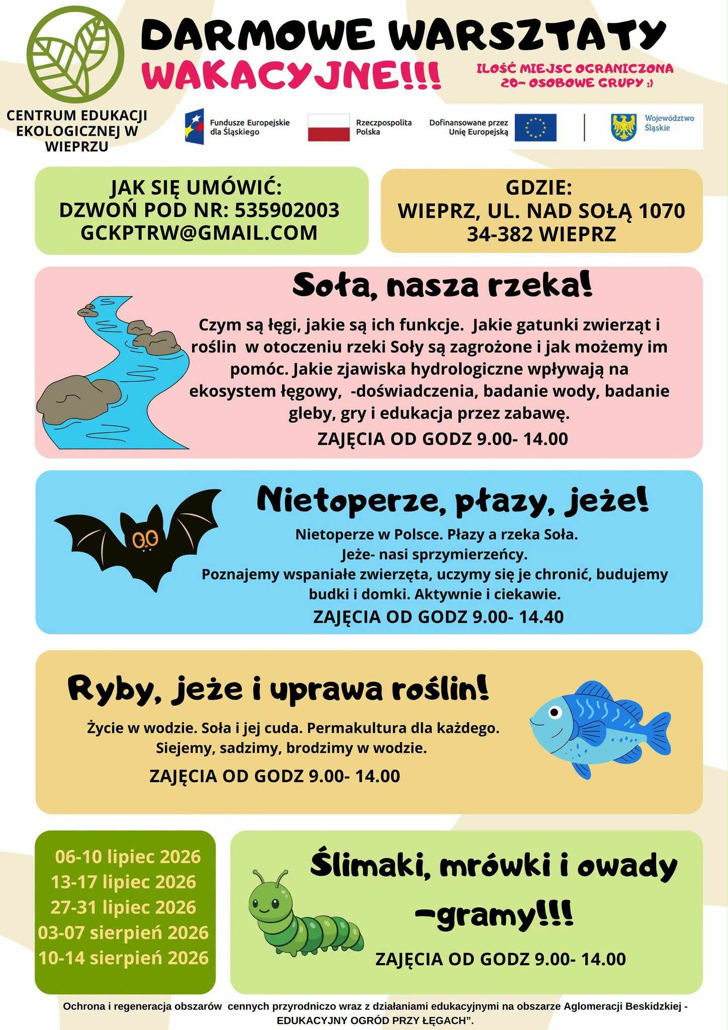 Trwają zapisy na darmowe, wakacyjne zajęcia dla dzieci organizowane przez CEE w Wieprzu