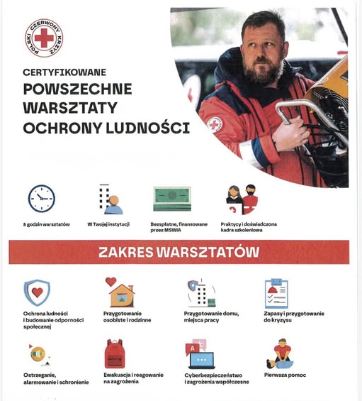 Bezpłatne warsztaty z zakresu ochrony ludności i obrony cywilnej - zapraszamy mieszkańców!